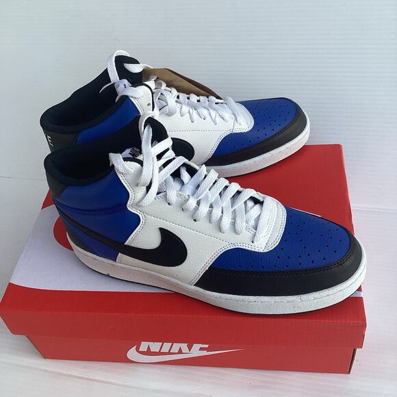 Nike Court Vision Mid Sneaker Shoes Mens 9.5 Blue Black White Athletic New - Picture 8 of 9